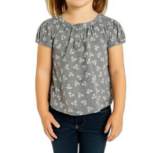 🔥 5 for $30 🔥 Cherokee Girls Gray Bow Print Blouse | Size 5T